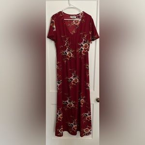 Ecowish Red Floral Dress, Size XL